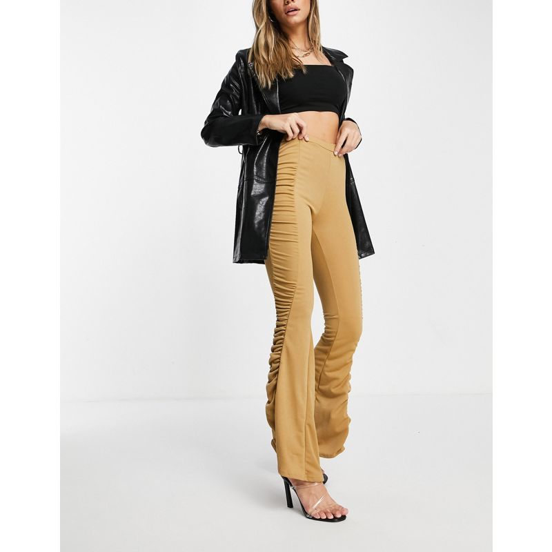 03T46  Fashionkilla - Pantaloni plissettati cammello in coordinato