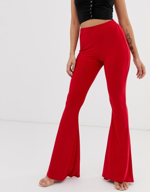 Pantalon 2024 rouge évasé