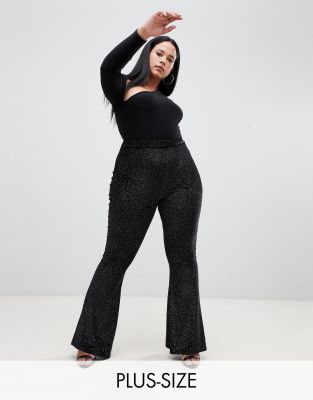 glitter plus size pants