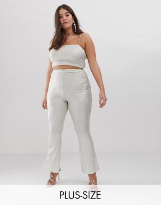 glitter plus size pants