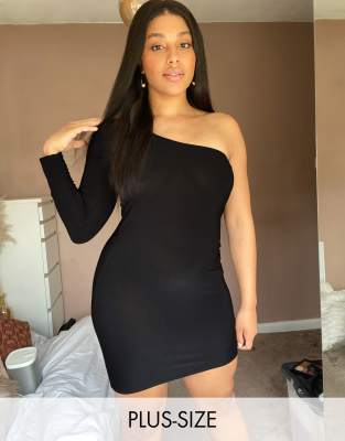 black one sleeve mini dress