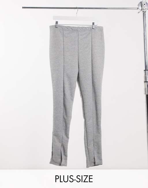Fashionkilla Plus - Pantalon ajusté fendu - Gris
