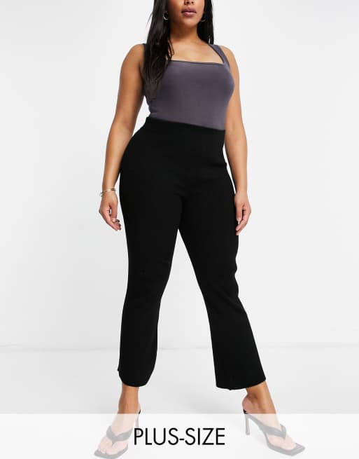 Fashionkilla Plus – Svarta, stickade byxor med smala ben