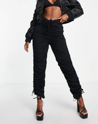 Fashionkilla ruched cargo trousers in black - ASOS Price Checker