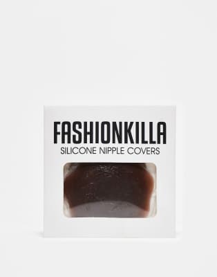 Fashionkilla - Selbstklebende Brustwarzen-Abdeckungen aus Silikon in Braun