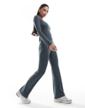 [Fashionkilla] Fashionkilla super-soft off square neck long sleeve unitard in charcoal-Grey 14 CHARCOAL