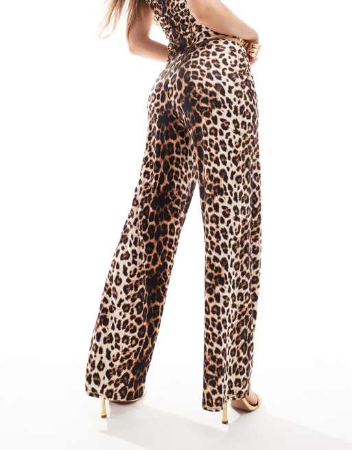Fashionkilla super soft wide leg pants in leopard print