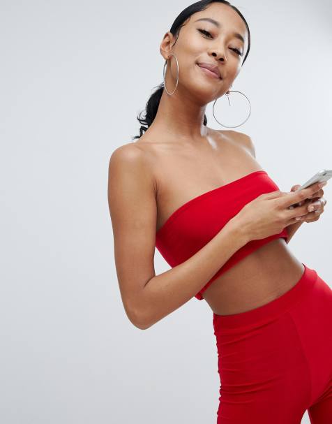 Fashionkilla – Trägerloser Bustier in Rot