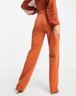 rust orange trousers