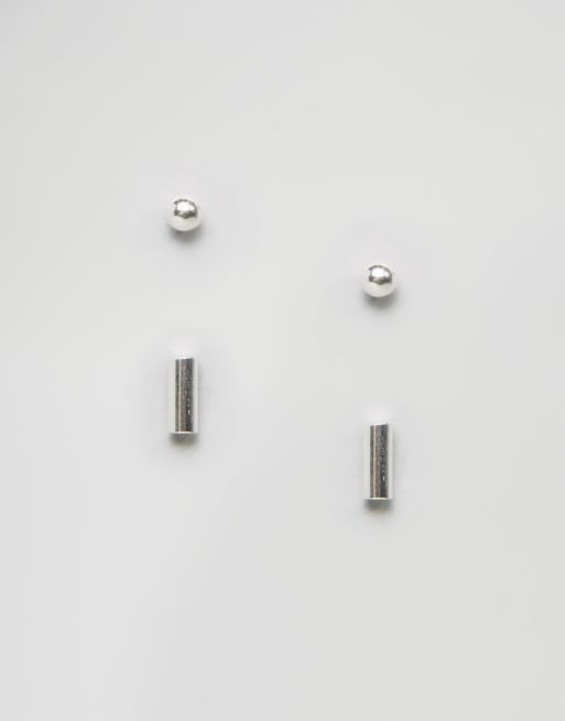 Fashionology Sterling Silver Bar Pin And Stud Earring Set
