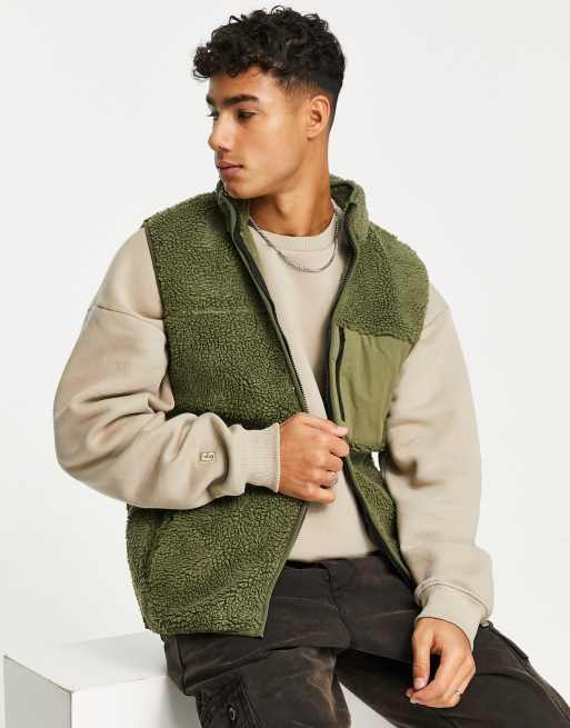 Fat Moose fleece gilet in green