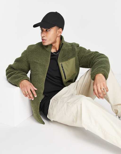 Fat Moose - Grøn fleece med lynlås
