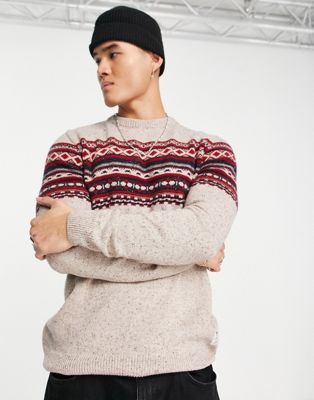Fat Moose knitted jumper in stone