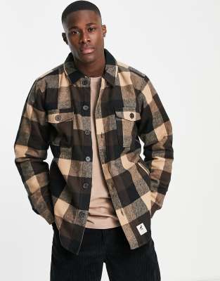 Fat Moose Fat Moose Nash check overshirt-Brown