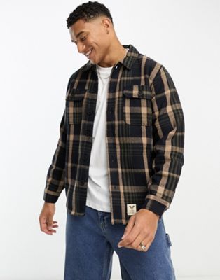 Fat Moose quilted check overshirt