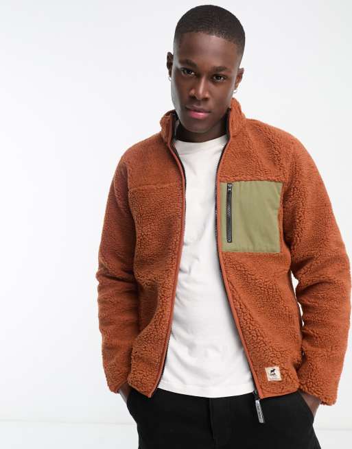 Fat Moose zip up fleece in rust