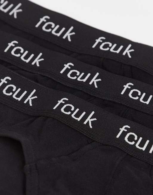 FCUK 3 pack briefs in black