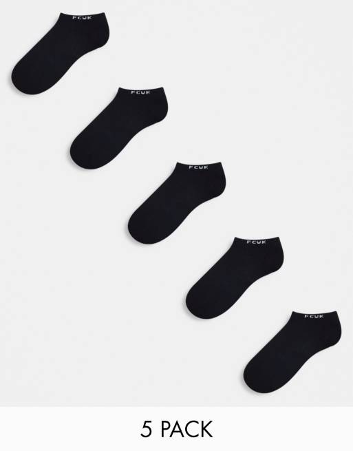 Men's 5 Pack Black Trainer Socks