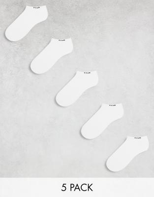 FCUK – 5er-Pack Sneakersocken in Weiß