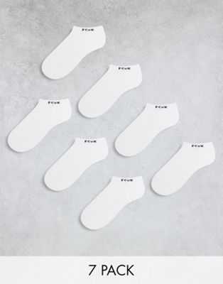 FCUK 7 pack trainer socks in white - ASOS Price Checker