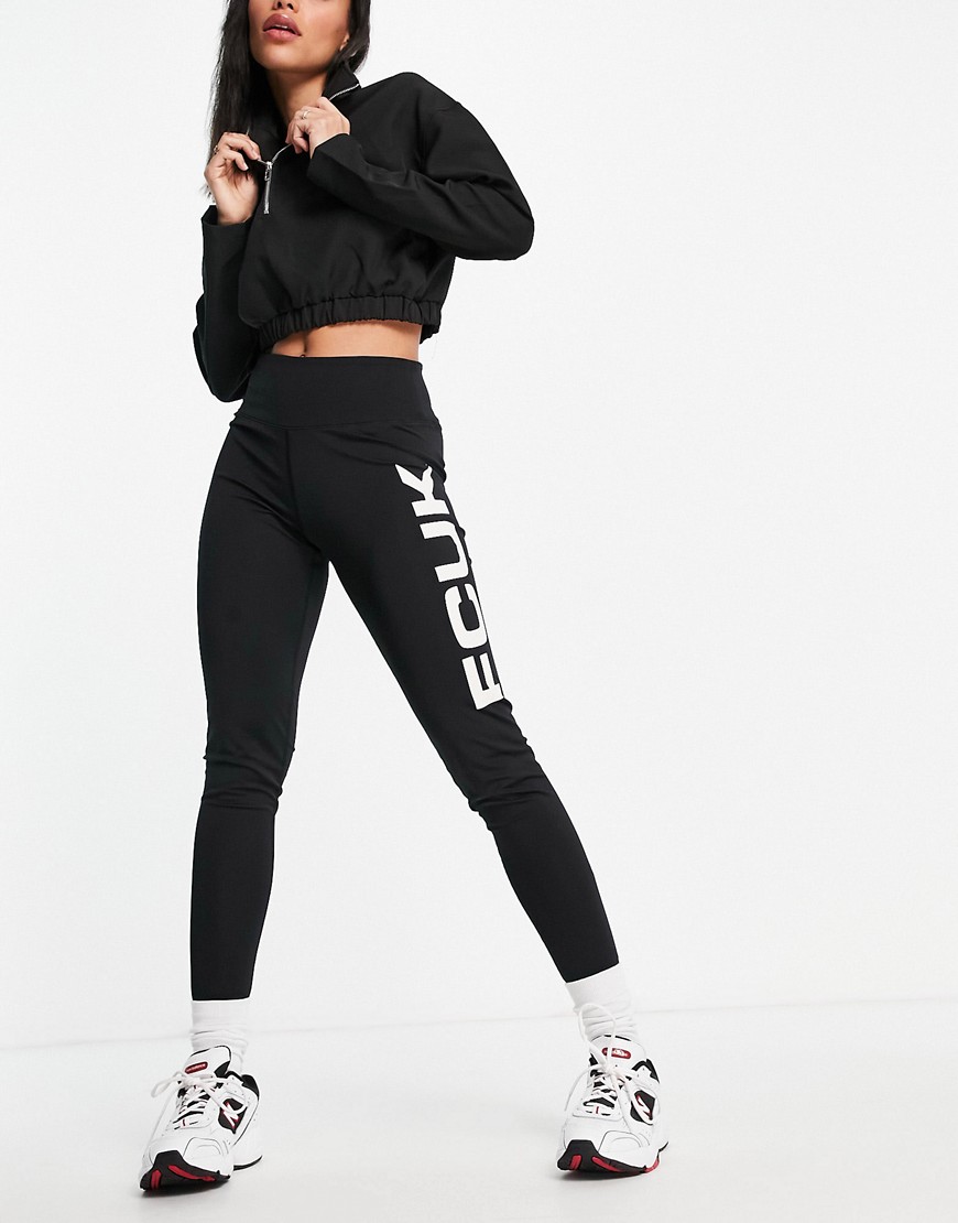 FCUK black legging with white logo