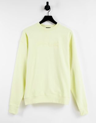 FCUK FCUK embroidered oversized sweater co-ord in dusty yellow