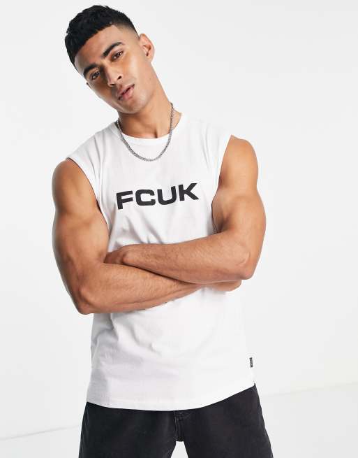 FCUK - Hvid T-shirt uden ærmer