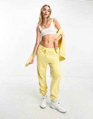 FCUK jogger co-ord with white logo in lemon