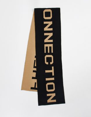 FCUK large logo scarf in black