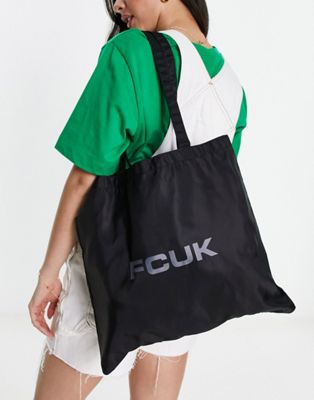 FCUK logo tote bag in black | ASOS