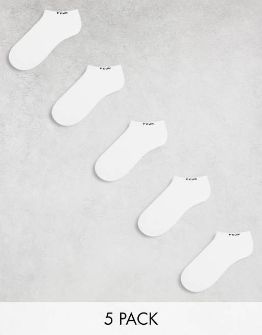 FCUK - Lot de 5 paires de chaussettes de sport - Blanc