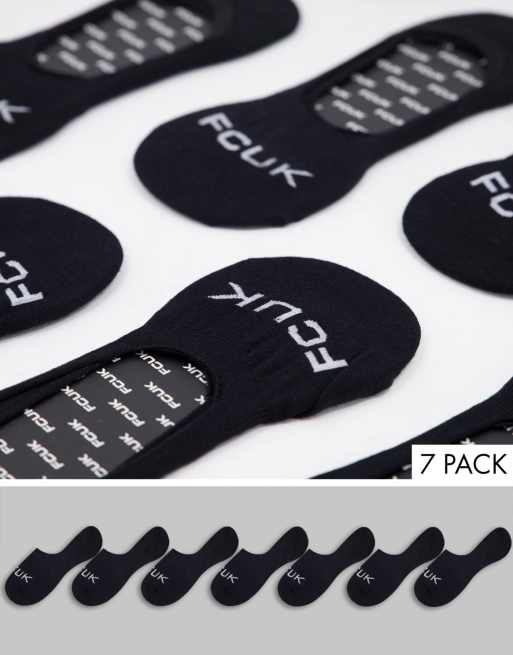 FCUK - Pakke med 7 par usynlige sokker i sort