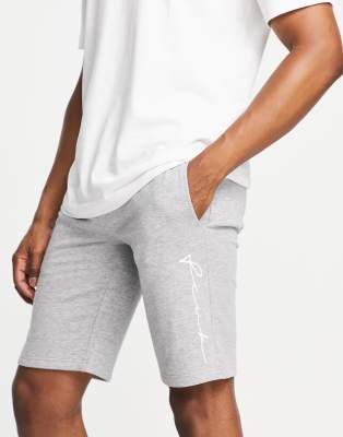 FCUK side scribble jersey shorts in light gray - ASOS Price Checker