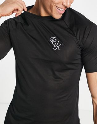 FCUK Sport script logo training t-shirt in black - ASOS Price Checker