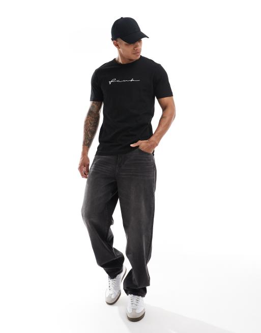 FCUK – Svart t-shirt med centrerad skriftlogga, 3 av 4