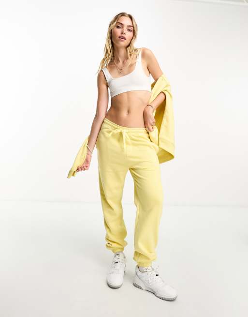 FCUK sweatpants with white logo in lemon - part of a set