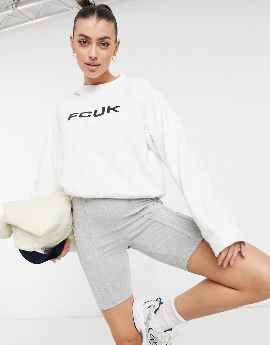 FCUK sweatshirt in white co-ord