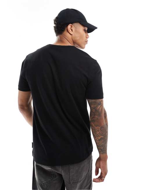 FCUK – T-Shirt in Schwarz mit mittigem Logo in handschriftlicher Optik, 2 von 4