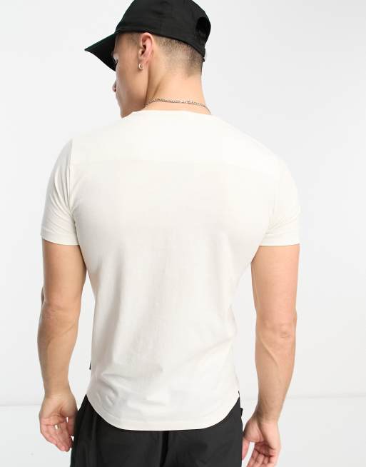 FCUK varsity logo t-shirt in white & black, 3 of 4