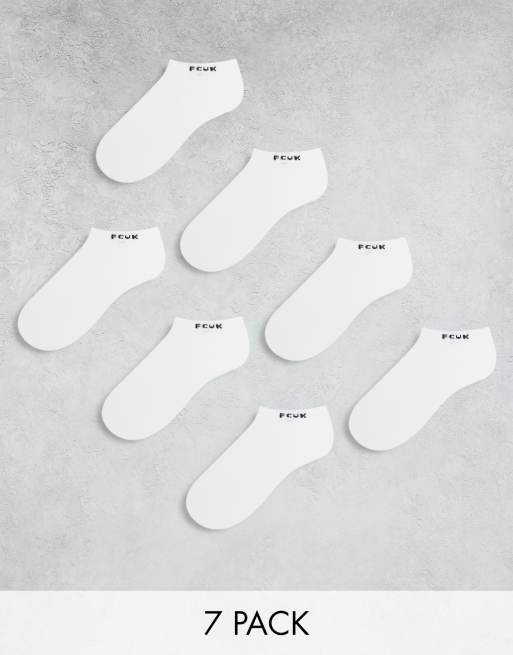 FCUK – Vita träningsstrumpor, 7-pack