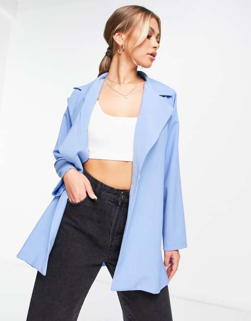 Femme Luxe – Blå dad kavaj i oversize
