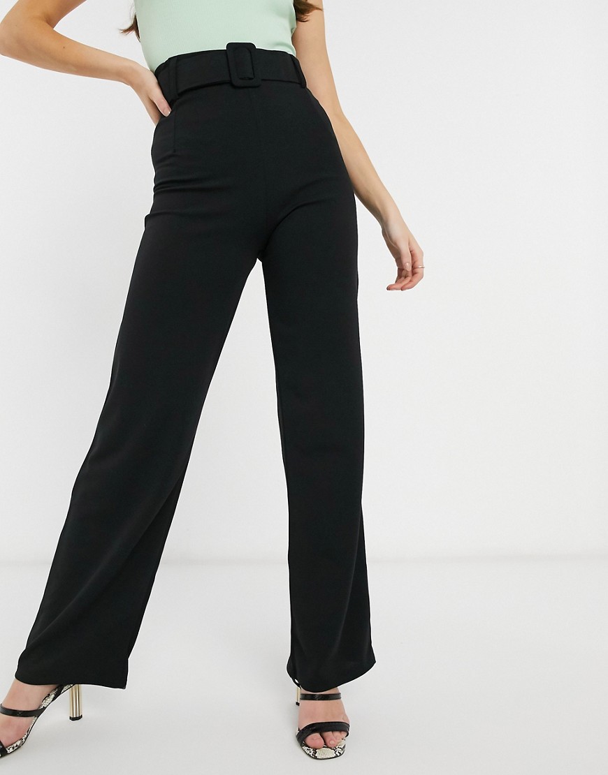 Femme Luxe - Bootcut broek met hoge taille in zwart