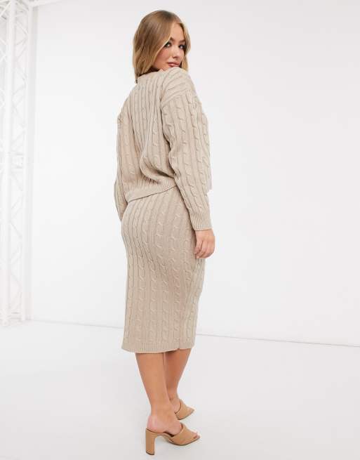 Cable knit jumper and best sale skirt set