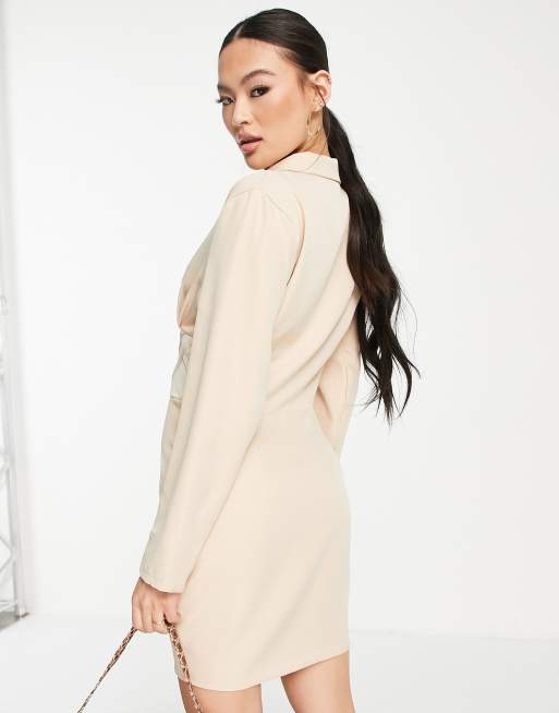 Femme Luxe corset blazer dress in beige, 2 of 4