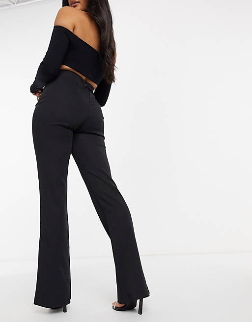 Women Femme Luxe flared trousers in black 