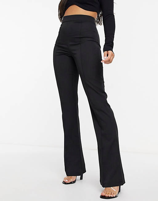 Women Femme Luxe flared trousers in black 