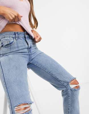 light blue wash high waist straight leg jeans