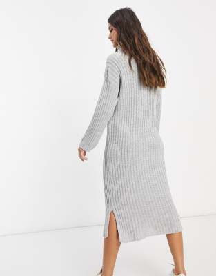 grey roll neck jumper dress