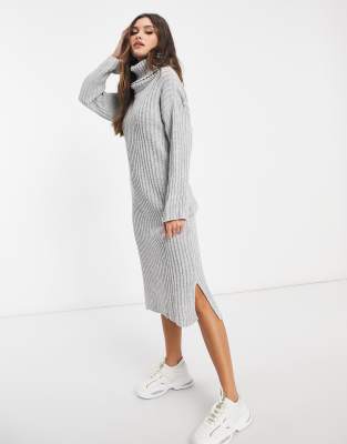 grey roll neck dress