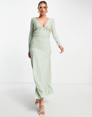 mid length ruched dress